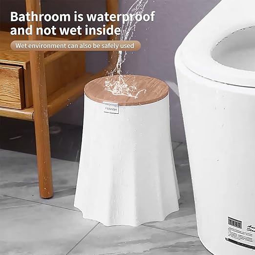 Bedroom Trash Can with Lid, 10L Office Trash Bin with Press Top Lid, Dog Proof White Garbage Can, Modern Nordic Waste Basket, 3 Gallon Plastic Garbage Bin for Home, Bathroom, Kitchen (White)