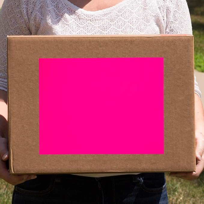 JAM PAPER Full Sheet Shipping Labels - Printable Sticker Paper - 8 1/2 x 11 - Neon Pink - 10 Full Pages/Pack