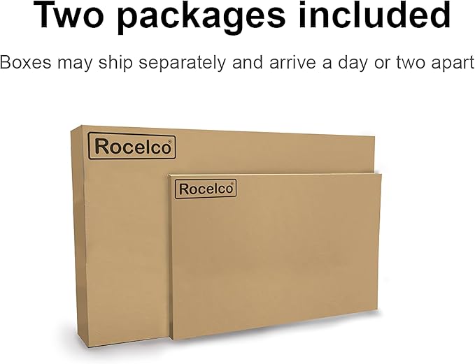 Rocelco 43" Height Adjustable Standing Desk Converter with Anti Fatigue Floor Mat - Tall Stand Up Tabletop Riser and Tablet Slot - Computer Workstation - Deep Keyboard Tray - Black (R VADRB-43-MAFM)