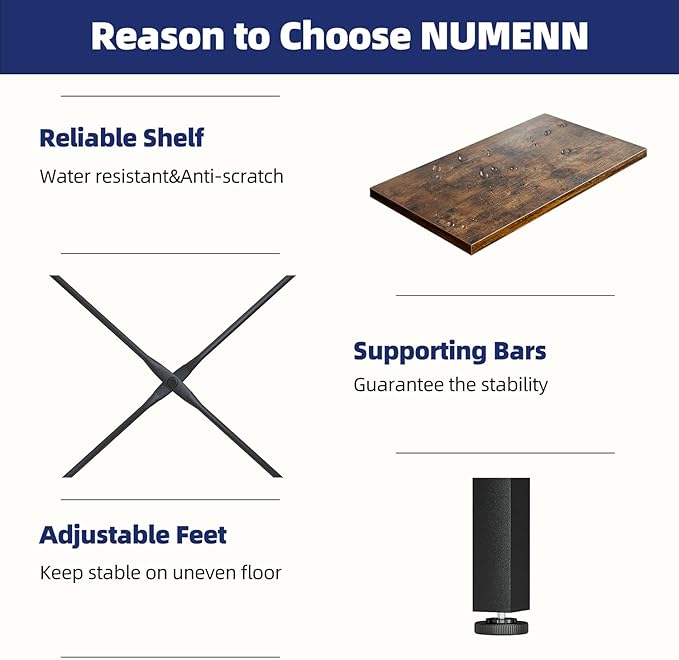 NUMENN Bookcases and Bookshelves Triple Wide 5 Tier Bookshelf, Large Etagere Bookshelf with Storage Drawer, Adjustable Open Display Shelves for Living Room Bedroom Home Office, Vintage Brown