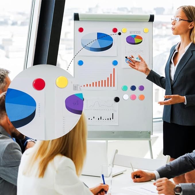 Qualsen Refrigerator Magnets - 30pcs Strong Mini Magnets for Fridge, Whiteboard, Locker, Kitchen, Office (Pink)