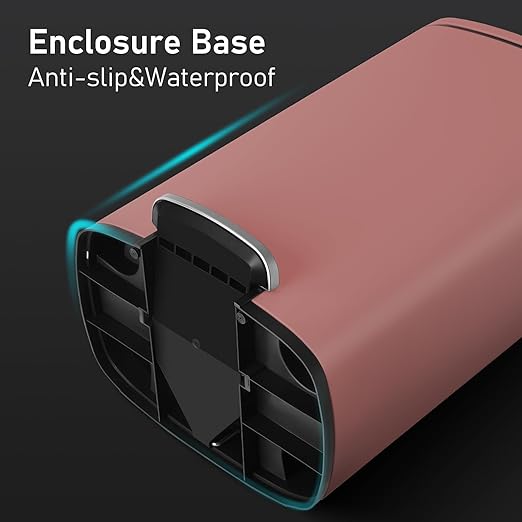 Arlopu 13.2+1.3 Gallon Step Trash Can, Stainless Steel Garbage Bin, Soft-Close Rubbish Bin with Removable Plastic Inner Bucket, Fingerprint-Proof, Lid Dustbin, for Kitchen Home (Pink)