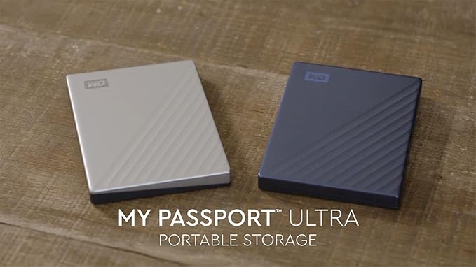 WD 6TB My Passport Ultra Blue, Portable External Hard Drive, Backup Software with Defense Against ransomware, and Password Protection, USB-C and USB 3.1 - WDBEJA0060BBL-WESN