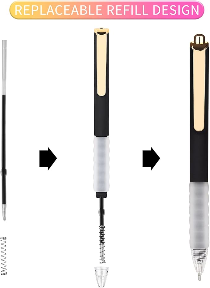 Pens Ballpoint 18-pcs Medium Point Smooth Writing Bulk Pens Black Ink 1.0 mm Journaling Pen Office Supplies for Women & Men