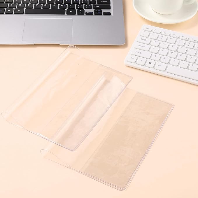 4 Pack A5 Clear Cover, Transparent A5 Jelly Planner Cover Waterproof Notebook Cover Plastic Sleeves Slip on Book Covers for Journal Weeks Planners and Books