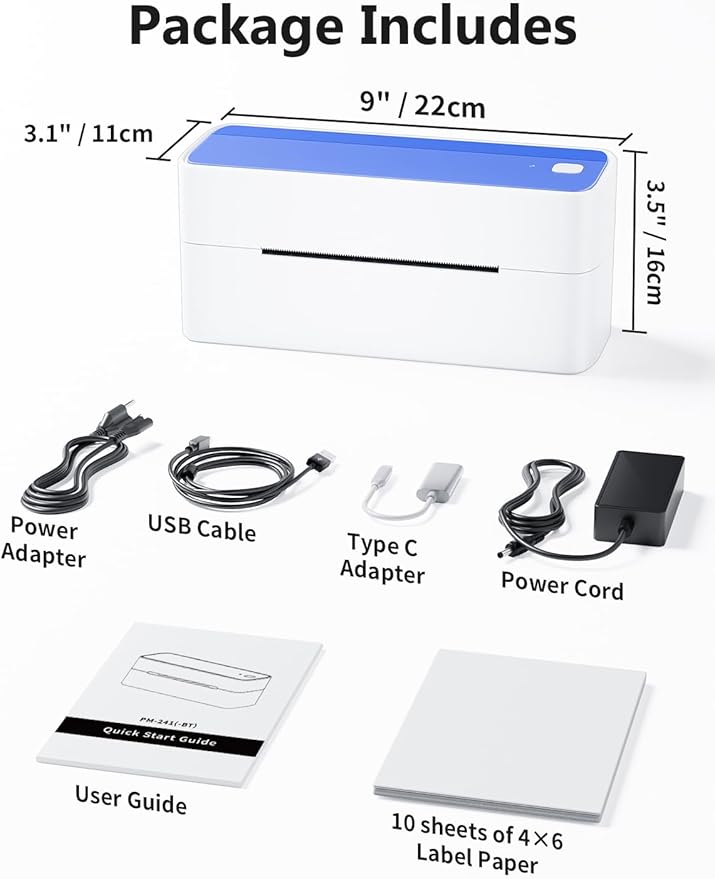 Phomemo Thermal Label Printer, 4X6 Shipping Labels Printer for Small Business, Wireless Label Printers for Package for Phone & Pad & PC, Used for Ebay, UPS, Shopify, TikTok, USPS, FedEx, DHL, Temu
