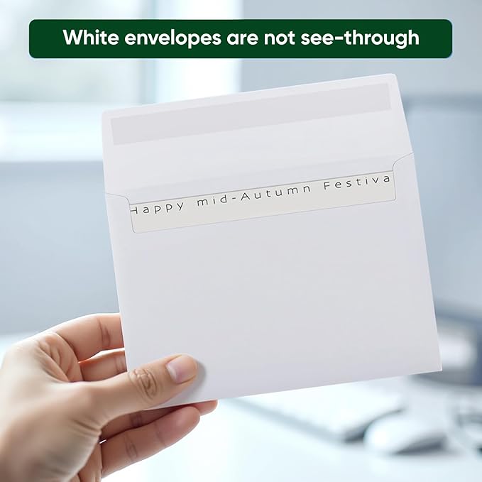 50 Packs 5x7 Envelopes, A7 Envelopes for Invitation, White Printable for Self-seal,Greeting Cards, Invitations, Photos, Weddings, Mailing