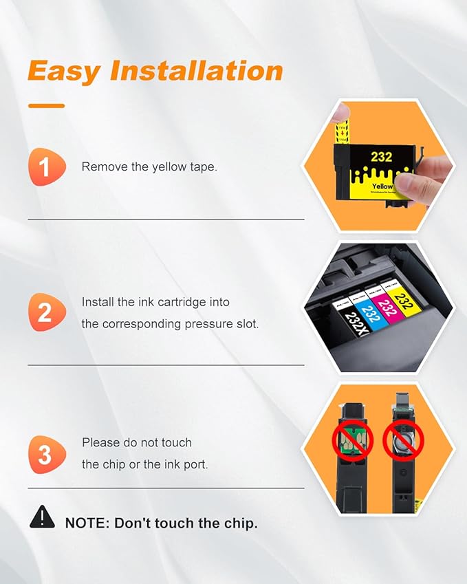 232XL Black Ink Cartridges Remanufactured Replacement for Epson 232 Black Ink Cartridge for Epson 232 Ink Cartridge 232XL 232 XL for Epson XP-4200 XP-4205 Workforce WF-2930 WF-2950 Printer (2 Black)