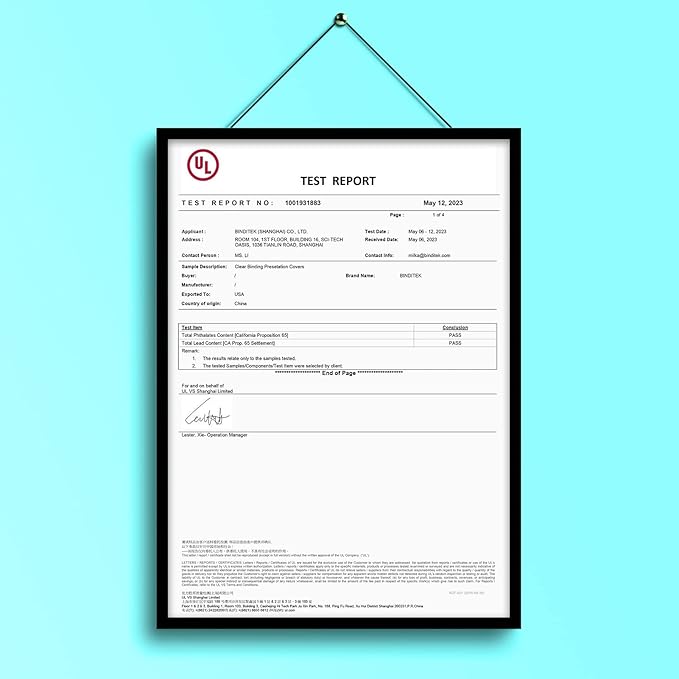 Binditek 100 Pack 5 Mil Clear Binding Covers, Ultra Clear, 8.5 x 11 Inches, Letter Size, Square Corners, Un-Punched, Office Supplies