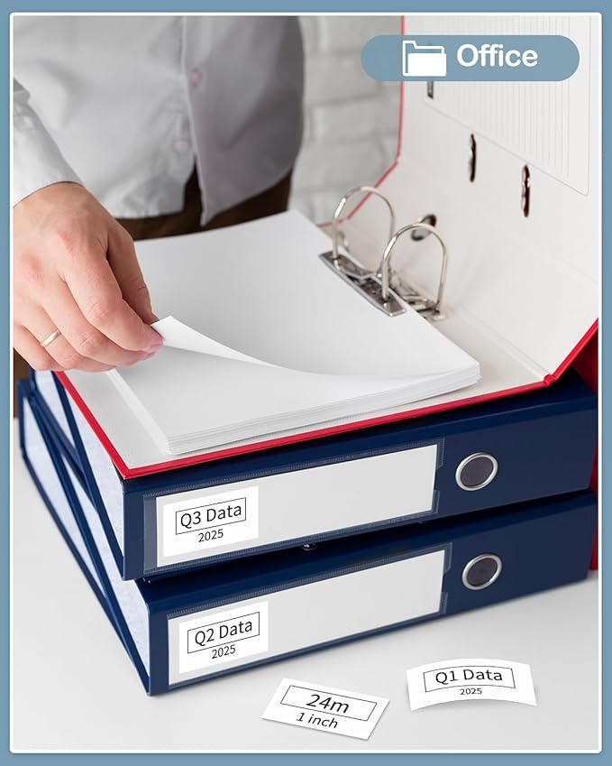 Markdomain Compatible TZe-251 TZe TZ 24mm 0.94 Black on White Label Tape Replacement for Brother PTD600 PTD600VP PTP700 PTP710BT PTP750W P Touch 24mm.94 White TZE251 TZ-251 Label Refills, 6-Pack