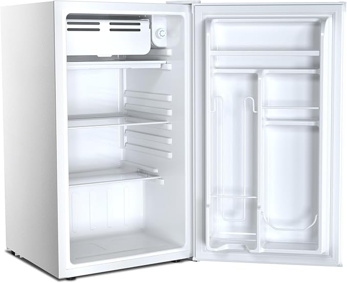 Antarctic Star 3.2 Cu.Ft. Mini Fridge with Freezer, Small Refrigerators with Adjustable Thermostat, Low Noise, Energy Saving, Compact Refrigerators for College Dorm, Office, Bedroom, Apartment, White