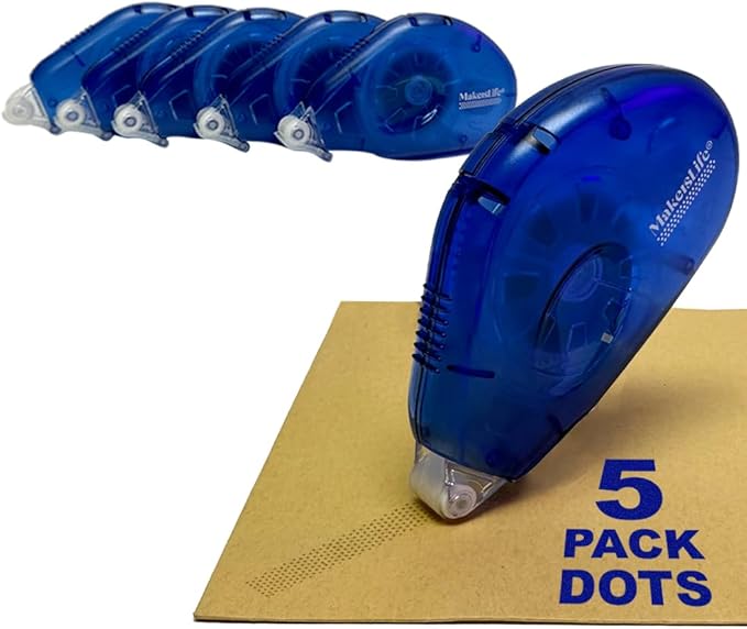 Double Sided Adhesive Tape for Crafts. Repositionable DOTS. (5 Pack)