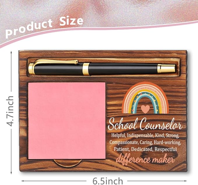 llxxeyopqdxz School Counselor Sticky Note Holder, Thank You School Counselor Gifts, Self-Stick Note Pad Holders YB367