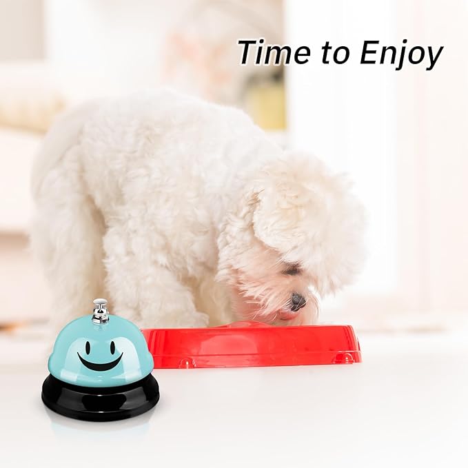 Hotop 3 Pcs Desk Bell for Service Funny Front Desk Smile Face Metal Ringer Call Bell for Kitchen Hotel Restaurant Classroom(Smile Face,Macaron Pink, Blue, Purple)