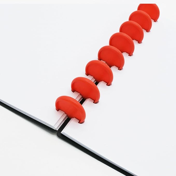 100pcs Discbound Notebook Discs DIY Planner Accessories fits for Tul,Levenger,Arc,Happy Planner,Talia(Red,1.1inch/28mm)