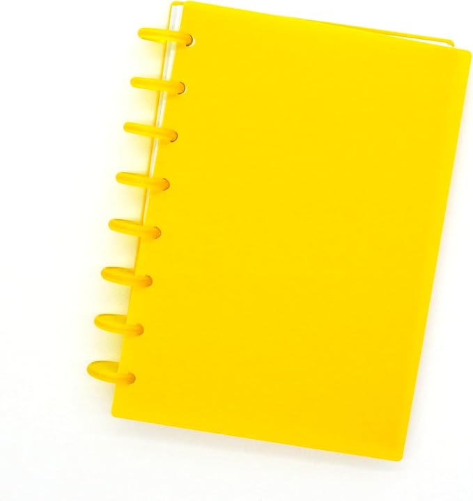 100pcs Discbound Notebook Discs DIY Planner Accessories fits for Tul,Levenger,Arc,Happy Planner,Talia(Transparent Yellow,0.94inch/24mm)