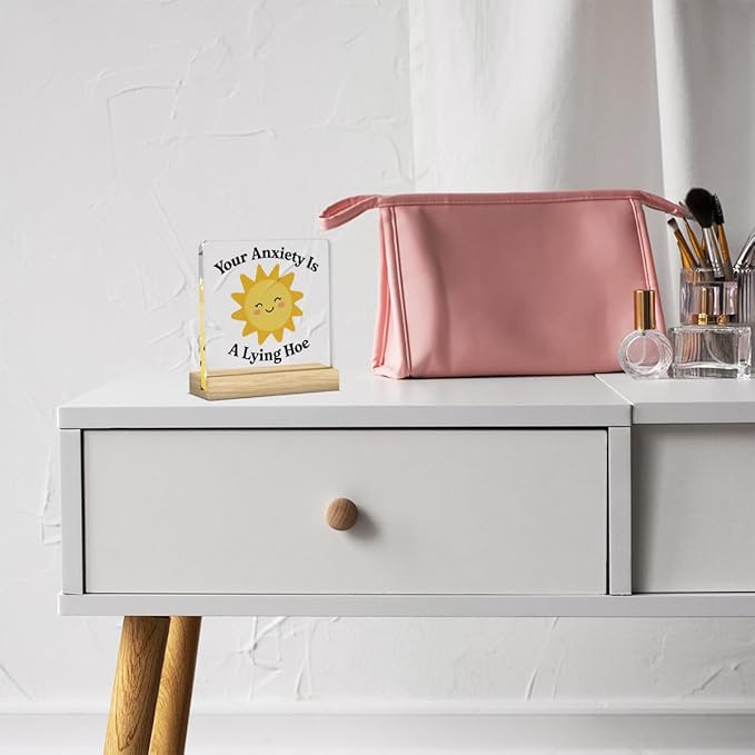 Funny Therapy Office Decor, Mental Health Office Desk Decor, Therapist Offices Must Haves, Gifts for Women Psychologist Therapist, Mental Health Awareness Acrylic Sign for Halloween Christmas Gift