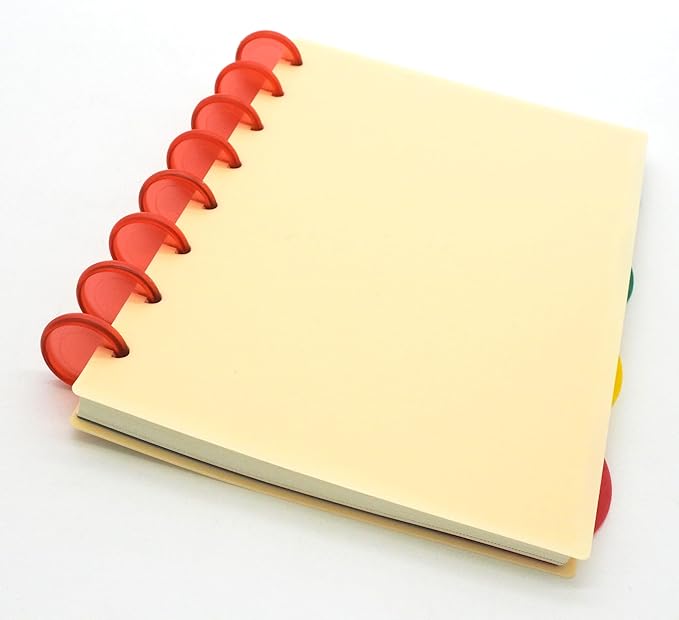 100pcs Discbound Notebook Discs DIY Planner Accessories fits for Tul,Levenger,Arc,Happy Planner,Talia(Transparent Red,0.94inch/24mm)