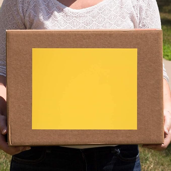 JAM PAPER Full Sheet Shipping Labels - Printable Sticker Paper - 8 1/2 x 11 - Yellow - 10 Full Pages/Pack