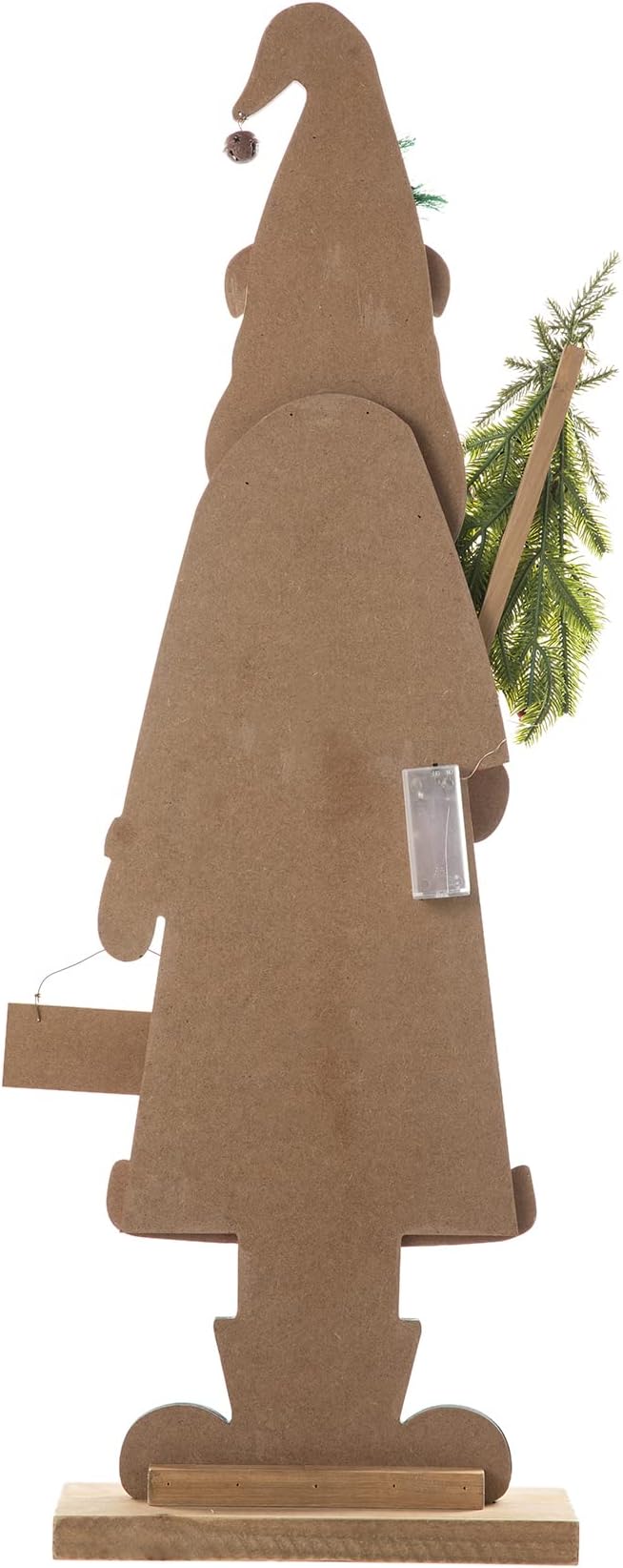 Glitzhome Wooden Christmas Santa Porch Sign Standing Porch Decor, Rustic Lighted Merry Christmas Welcome Sign Holiday Party Outdoor Indoor Xmas Decorations,36" H