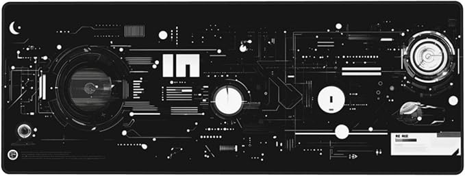 Mechanical Mouse Pad 31.5 X 11.8 Inch Big Desk Rubber Base Stitched Edges Keyboard Pad Spaceship XXL Mouse Mat for Home Game and Office