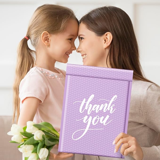 Fuxury Large Bubble Mailers 10.5x16" 40 Pack Self Seal Padded Envelopes Waterproof Mailing Envelopes Bubble Padded Mailers for Packaging, Small Business #5 Lavender