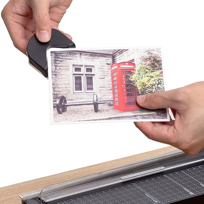 TIANSE Paper Cutter 12 Inch Paper Cutter Guillotine with 8 to 10 Sheet Capacity Safety Blade Lock Heavy Duty Paper Trimmer for Cardstock Cutting Board Paper Cutter Slicer for Home Office School Black