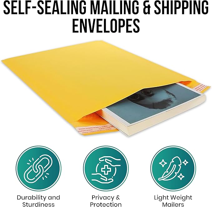 Levex - #6 12.5" x 19 [100 Pack) Kraft Bubble Mailers, Padded Envelope Mailers, Packing Envelope & Mailing Bags for Shipping