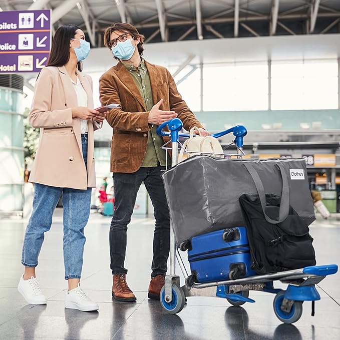 BlissTotes Large Moving Boxes and with Zippers & Handles Moving Supplies with lids, Heavy Duty Totes for Storage Bags for Space Saving, Fold Flat, Moving and Storing 76L, 10 Pack