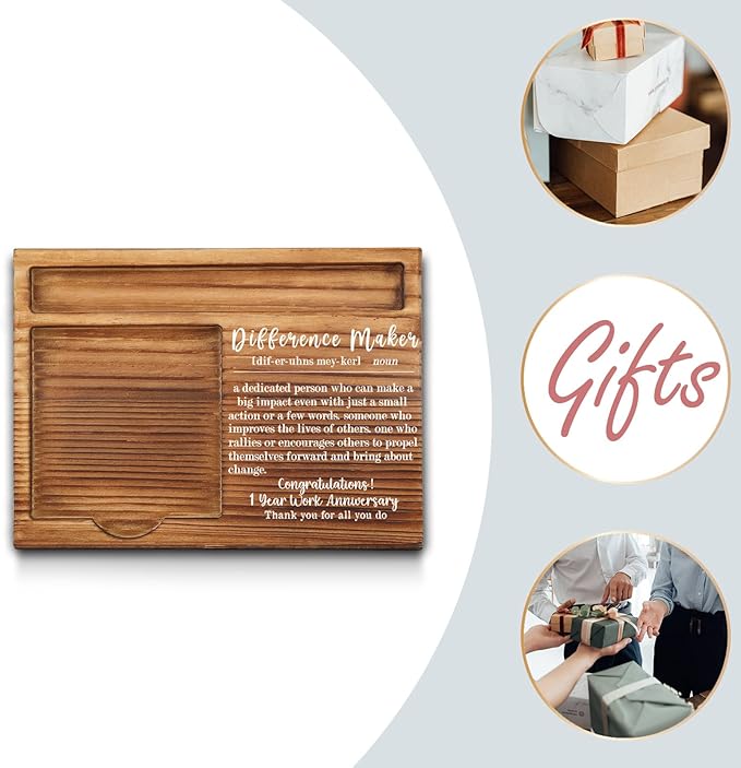 1st Work Anniversary Sticky Note Holder, Thank You Appreciation 1 Year Work Anniversary Decor Gifts for Coworker, Employee, Him, Her, Happy 1st Work Anniversary Self-Stick Note Pad Holders GAA48