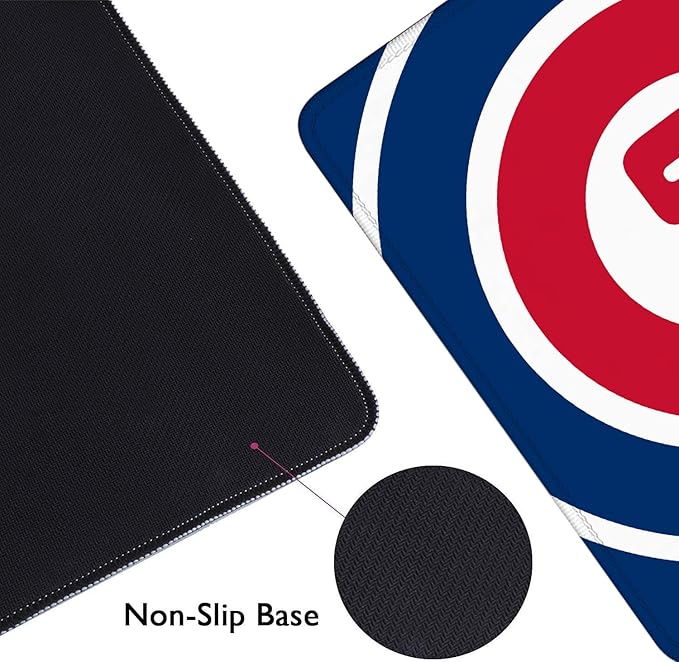 Generic Baseball Mouse Pad Extended Large Gaming Desk Pad 31.5 x 11.8 Inch, XL Mousepad Topographic Mouse Pad with Anti-Slip Rubber Base for Chicago Home Office