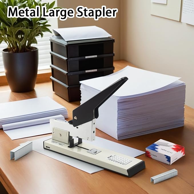Heavy Duty Stapler with 2000 Staples: IMLIKE 200 Sheets Capacity Manual No Jam Desk Stapler,Big Metal Labor-Saving Office Supplies,Non-Slip,Include High Strength 23/13 & 23/23 Staples