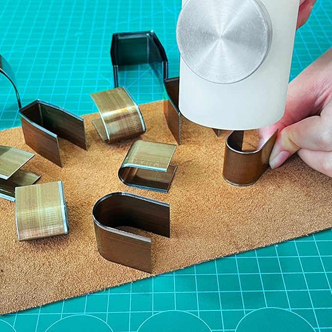 18 Pieces Leather Corner Punch Set, Leather End Punch Tool High Carbon Steel Corner Cutter Tools, Corner Trimmers Punch with Mat & Box, Edge Trimmer for DIY Leathercrafts