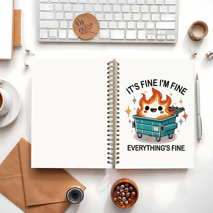 Dumpster Fire Gifts, Funny Dumpster Fire Notebook Journalfor Women & Men, 160 Pages, Hardcover Notebook for Work & Note Taking, Funny Gifts for Coworkers & Friends 5.5x8.3 Inch