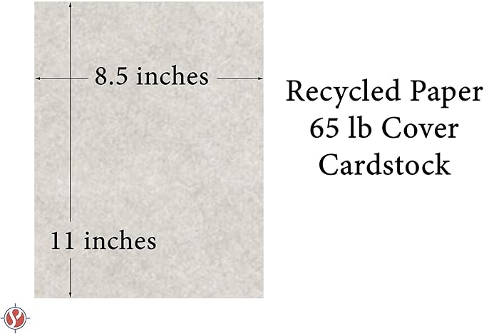 Smoke Gray Stationery Parchment Recycled Paper | 65Lb Cover Cardstock | 8.5" x 11" Inches | 50 Sheets Per Pack