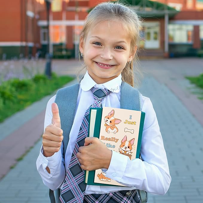 Xqumoi I Just Really Like Corgis Sticky Notes Set, 550 Sheets, Cute Cartoon Corgis Butt Self-Stick Notes Pads Animal Divider Tabs Bundle Writing Memo Pads Back to School Office Supplies Small Gift