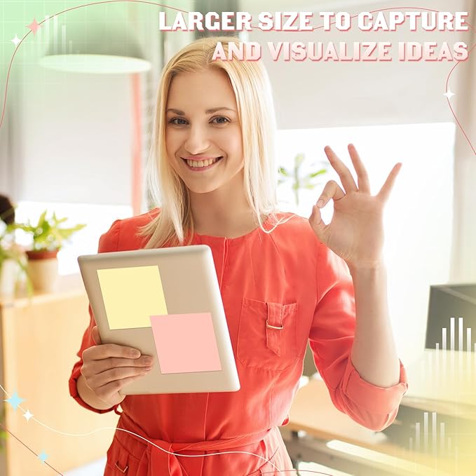 Thenshop 24 Sets Full Adhesive Sticky Notes 3x3 Inches Sticky Notes Adhesive Memo Self-Stick Pads Back to School Supplies Easy to Post for Teacher Coworkers Office 80 Sheets/pad(Colorful,Unlined)