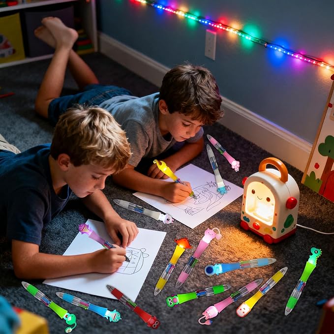 CZWZ 20Pcs Multicolor Pens in One 4-in-1 Cute Pens Bulk for Kids, Ballpoint Pen for Birthdays and Children's Parties, Fun Gifts Assorted Ink Kawaii Pen(Style-2)