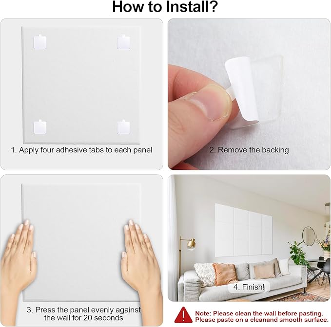 Large Cork Board for Walls 47" x 35" 12 Pack Black Bulletin Boards Felt Wall Tiles with Safe Removable Adhesive Corkboards for Office Home,White