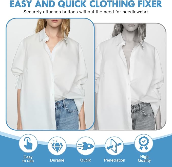 Stitch Gun for Clothes, Tagging Gun for Clothing Quick Fixes - Price Tag Gun with 6 Fine Needle, 1000 Black Fasteners & 1000 White Fasteners MediumPurple2+RosyBrown1