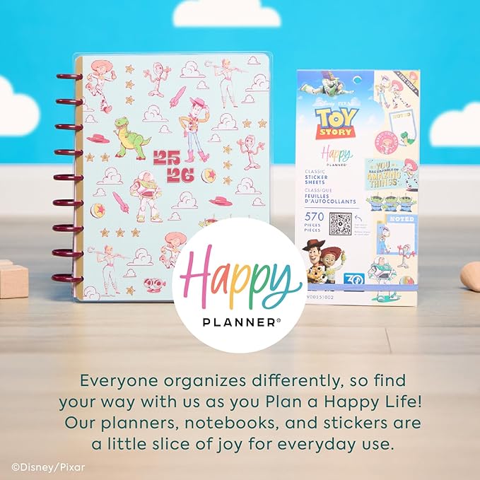 Happy Planner Disney 30-Sheet Easy-Peel Sticker Pack for Calendars and Journals, Woody and Friends