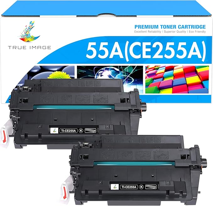 P3015 55A Black Toner Cartridge CE255A 2-Pack Compatible Replacement for HP 55A 55X CE255A CE255X for HP Laserjet P3015 P3015dn P3015x Pro 500 MFP M521dn M521dw M521 M525 Printer Ink