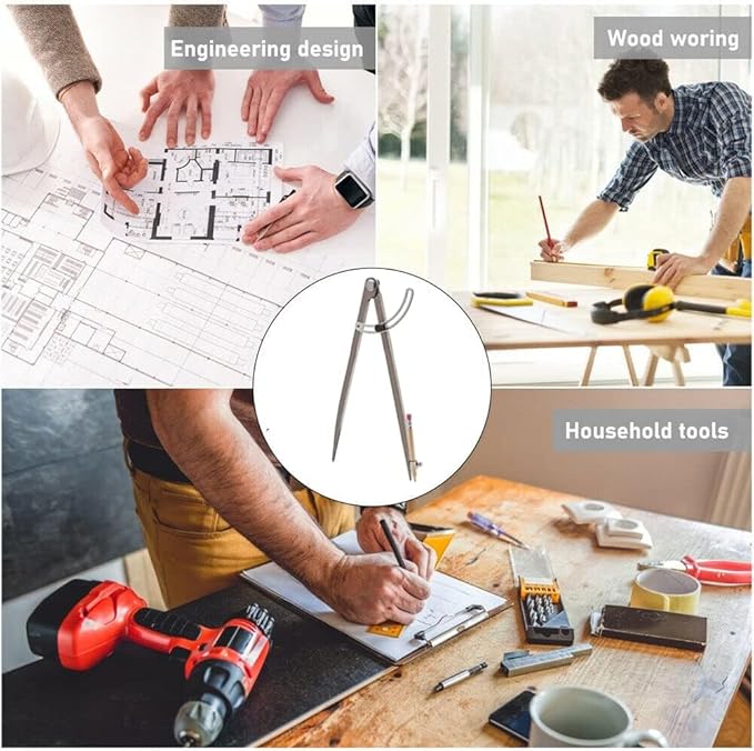 40 inch Compass for Geometry, Compass for Woodworking, Precision Woodworking Compass with Wing Divider and Pencil Holder, Large Compass for Geometry, Woodworking Compass, Drafting, Drawing Compass