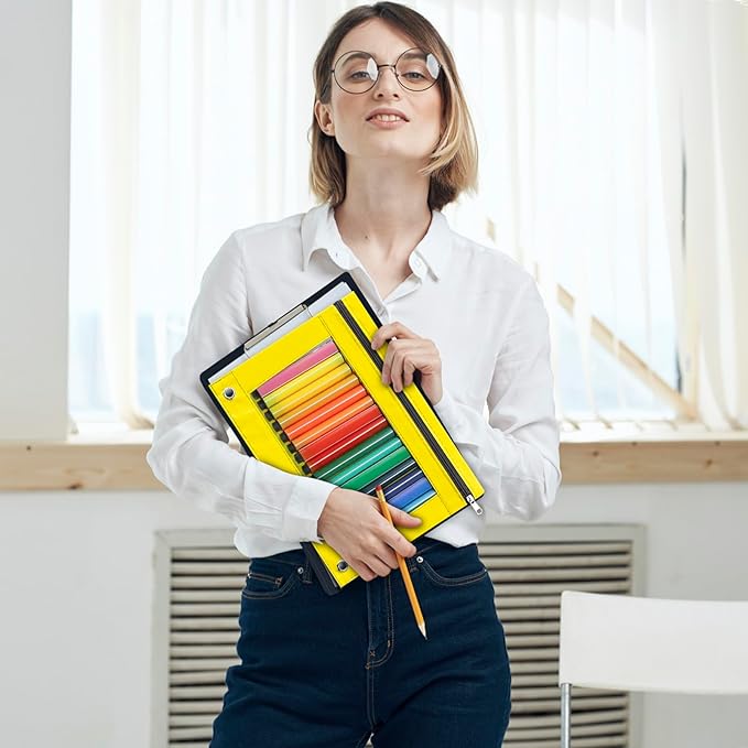 Marspark 48 PCS Pouch Bag for 3 Ring Binder - Bulk Zipper Pencil Binder Pouches with Clear Window for School Office Utensils Storage Supplies(Bright Color)