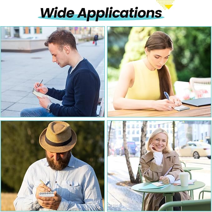 6 Pack Waterproof Pocket Notebooks, 3x5 Small Notepads, Mini Top Spiral Notebook, Lined College Ruled Paper, Tiny Memo Pads for Home, Office, Work, School, or Travel