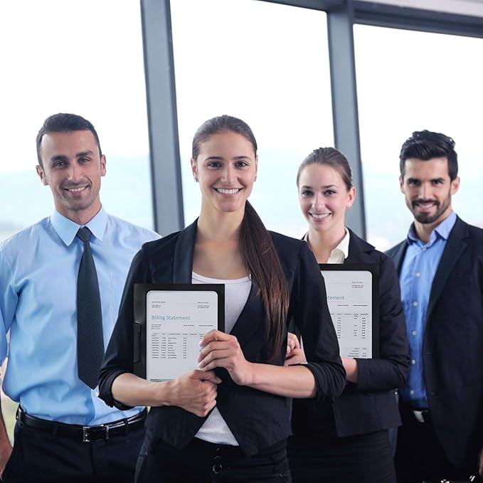 Yeaqee 25 Pcs Clear Report Covers with Clip Sliding Bar Locking Report Folder Cover Plastic Presentation Folders Binder Portfolio for Letter Size Document Paper Resume, Black 9 x 11.4 Inch