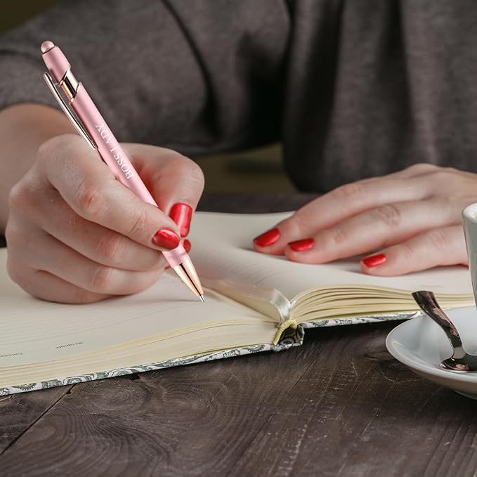 48 Pcs Rose Gold Ballpoint Pens,Fine Point Smooth Writing Pens,Kawaii Pens For Writing Journaling Taking Notes School Office Home.