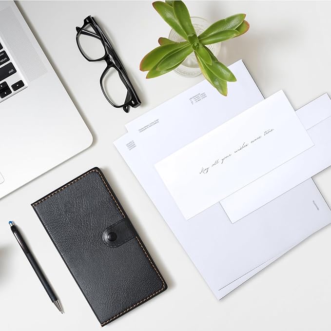 Zzrywuty #10 Letter Size Mailing Envelopes for Business, 60pcs Self Seal Windowless Security Envelopes 4-1/8 x 9-1/2 Inch White 24LB Paper