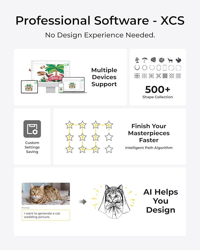 xTool P2S 55W CO2 Laser Cutter, Smart Desktop CO2 Laser Engraver and Cutter Machine, Dual Smart 16MP Cameras, 3D Curved Cylinder Engraving, Create with Wood and Metal Acrylic Glass Fabric Leather