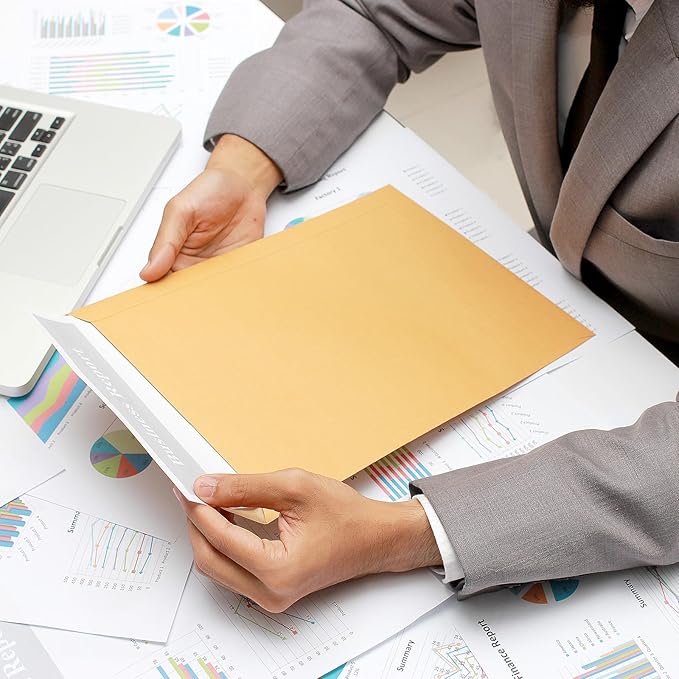 ValBox 9x12 Self Seal Security Catalog Envelopes 250 Packs Brown Kraft Envelopes with Peel and Seal Flap for Mailing, Organizing and Storage